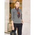 thumbnail image 3 of INSPIRE CHIC Women's Work 3/4 Sleeve Boat Neck Houndstooth Blouse Tops, 3 of 5