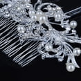 thumbnail image 3 of Sunjoy Tech Womens Wedding Flower Rhinestone Faux Pearl Hair Clip Bridal Hair Comb Jewelry, 3 of 5