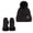 Black, variant on C.C Women Waffle Knit Fuzzy Sherpa Lined Pom Beanie & Mitten Winter Gloves Set, Black
