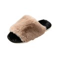 thumbnail image 2 of Willtoo Fuzzy Slippers for Women Open-Toe Slip On Memory Foam House Shoes Anti-Slip Indoor & Outdoor Fluffy Slides, 2 of 3