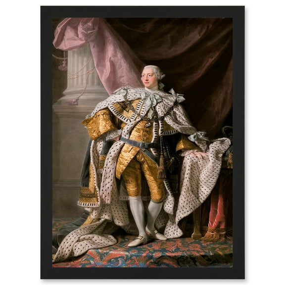 Painting Portrait Ramsay King George III England Hanover Artwork Framed Wall Art Print A4