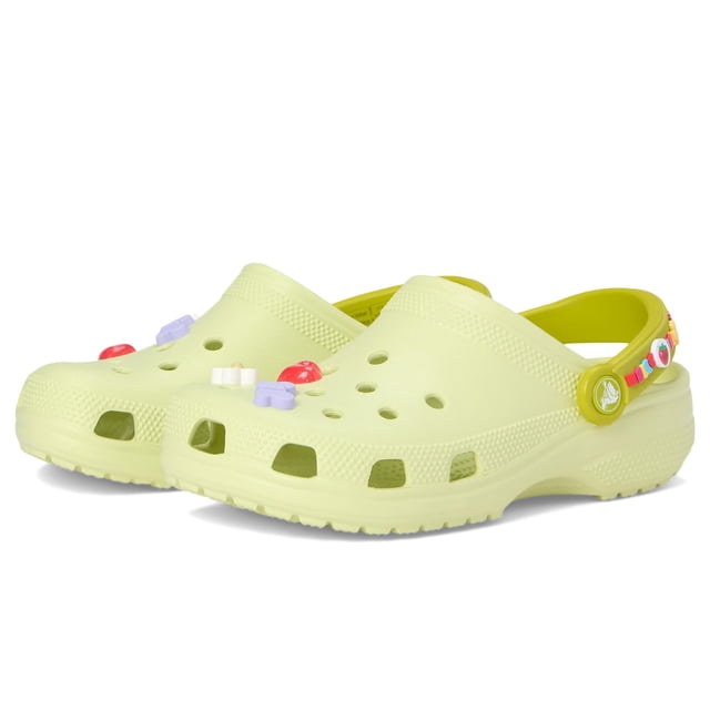 Zuecos Clásicos Crocs para Niños con Charms Jibbitz Verde Espumoso Talla 5