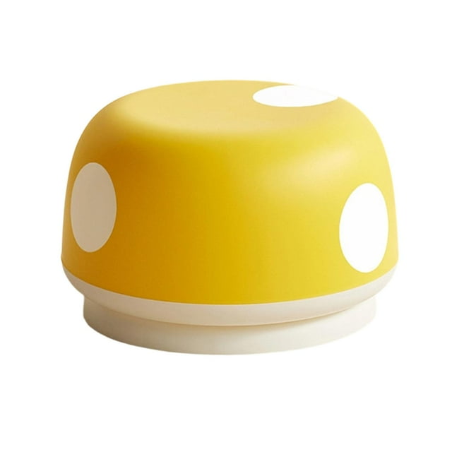 Taburete con forma de hongo, reposapiés otomano, taburete infantil de dibujos animados, material PP, fácil de amarillo
