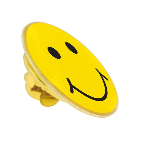 PinMart's Happy Smiley Face Enamel Lapel Pin
