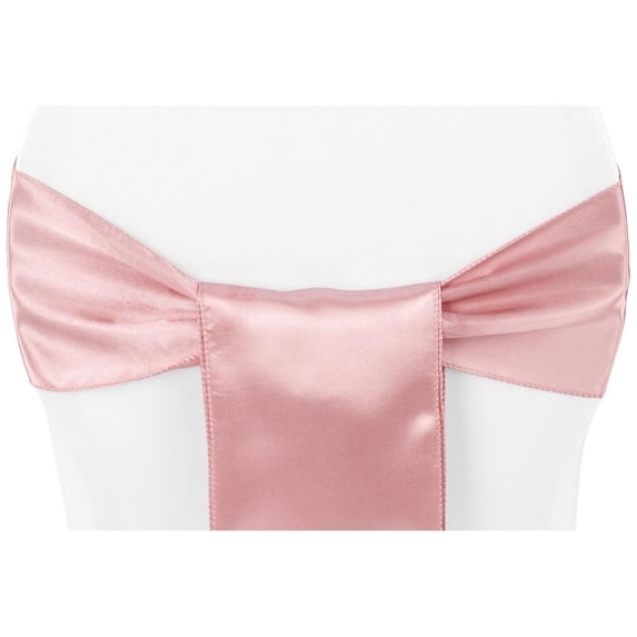 10 Pcs, Standard Satin 6" W X 108" L Chair Sash - Dusty Rose/Mauve For Wedding & Event Decor