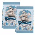thumbnail image 2 of Ocean Set Sail Kitchen Towels Set of 2, Sailboat Sea Waves Blue Coral Starfish Absorbent Dish Towels for Kitchen, Microfiber Hand Towel, Quick Drying Tea Towel for Cleaning Decorative Dishcloths, 2 of 7