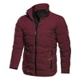 thumbnail image 2 of Vedolay Men's Winter Coats Slim Coat Trench Jacket Long Parka Overcoat Outwear Red,L, 2 of 4