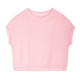 thumbnail image 5 of Leesechin Women's Crochet Hollow Out Drop Shoulder Scoop Neck Long Sleeve Sweater Tops, 5 of 7