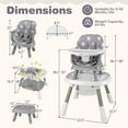 thumbnail image 3 of Gymax 16-in-1 Baby High Chair w/ Activity Center Booster Seat Building Block Table Gray, 3 of 10