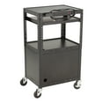 thumbnail image 2 of Norwood Commercial Furniture Adjustable-Height Metal AV Cart w/ Cabinet & Electric - Sliding Tray, 2 of 8