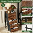 thumbnail image 6 of Eunos Dresser for Bedroom, 5 Drawer Nightstand with Charging Station, LED and Open Shelf, Wood Grain Print, 6 of 8