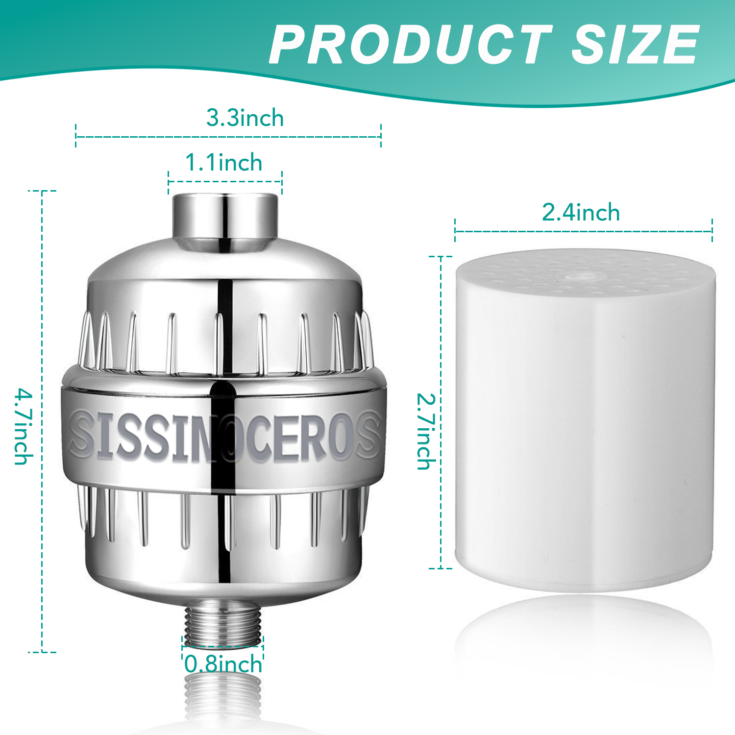Sissinoceros Shower Filter 25 Stage with 2 Filter Cartridges photo 4