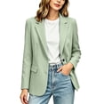 thumbnail image 6 of Perfectbot Women's Notch Collared Blazer 2 Button Long Sleeve Suit Jacket Office Business Outfits, 6 of 7