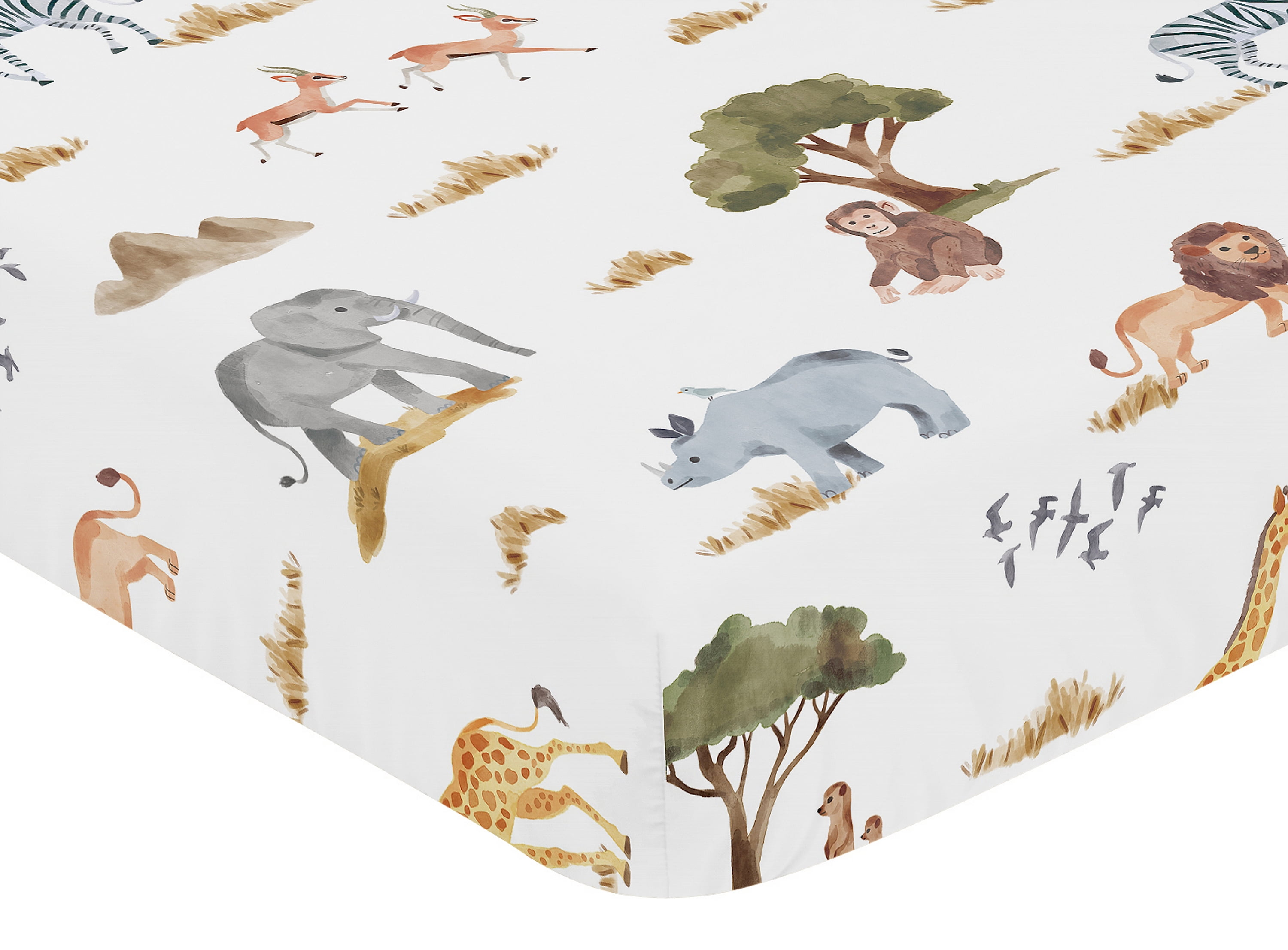 Sweet Jojo Designs Jungle Multicolor Fitted Crib Sheet