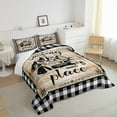 thumbnail image 3 of RV Camper King Comforter Set Camping Bedding Set,Geometric Black and White Checkered Comforter Set Rustic Cabin Style Camper Quilt Bed Set for Travel Trailer 3Pcs, 3 of 5