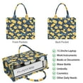thumbnail image 2 of Large Capacity Tote Bag,Yellow Lemon Slices DarkBlue Pattern Handbag Fashion Luxury Tote Bag,15.7"x13"x 5.1" Inches,Laptop Compatible, 2 of 6
