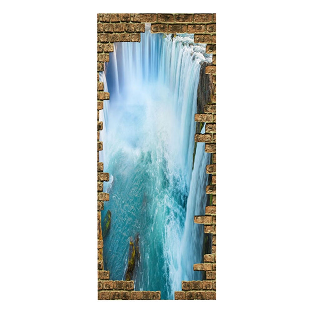 Details about   3D Leaves Waterfall Wall Paper Wall Print Decal Wall Deco Indoor wall Murals 
