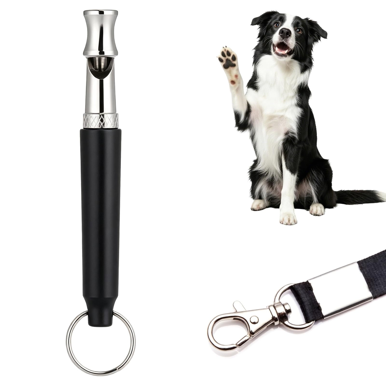 Dog Whistle - Dog Whistle To Stop Barking Neighbor's Dog & Long Range Recall, Adjustable Ultrasonic Silent Dog Whistle with Lanyard for Training Recall, Professional Obedience