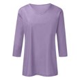 thumbnail image 3 of Summer Tops for Women Short Sleeve Shirts Casual Womens Long Sleeve Tee Short Shirts for Women Compression Work T Long Tall T Shirt Layering Tee Purple XL, 3 of 3