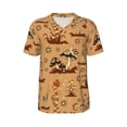 thumbnail image 2 of Gaeub Brown Mushrooms Men's Basketball Short Sleeves, Beach Vacation T-Shirt, Fitness Short-Sleeve, Printed Pattern with Buttons - Medium, 2 of 9