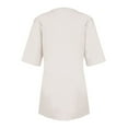 thumbnail image 5 of Jzuxvd Cotton Linen Dresses for Women 2024 3/4 Sleeve Casual Midi Dress Flowy Gauze Shift Dress Vacation Beach Dress Spring Summer Beige XL, 5 of 5