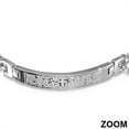 thumbnail image 2 of Stainless Steel Silver-Tone Mens Religious Lords Prayer Spanish Link Chain Bracelet, 2 of 3