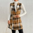 thumbnail image 5 of Hvyesh Flannel Vest for Women 2025 Fall Plaid Fleece Gilet Lightweight Long Elegant Jacket with Pockets, 5 of 6