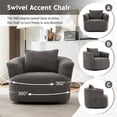 thumbnail image 4 of Euroco 360° Swivel Accent Chair with Ergonomic Armrests and Luxe Boucle Cushion, 4 of 9