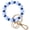 Blue Bead, variant on Wristlet Keychain Silicone Beaded Key Ring Bracelet for Women Elastic Bangle Key Chain Holder (Gold bead + white bead)