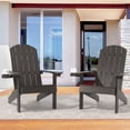 thumbnail image 3 of CHYVARY 1 Peak Patio Adirondack Plastic Fire Pit Chair Outdoor Resin Outside Lounge Chair for Yard, deck, lawn and balcony,Brown, 3 of 9