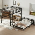 thumbnail image 4 of Harper & Bright Designs Metal Bunk Bed Full over Full with Stairs for Boys and Girls, Vintage Loft Bed with Guardrails for Bedroom, Black+Vintage, 4 of 12
