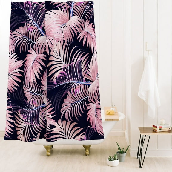 Society6 Burcu Korkmazyurek Tropical Magic Forest V Shower Curtain 71" x 74"