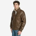 thumbnail image 3 of Men's Levi's® Sherpa-Lined Faux-Leather Aviator Bomber Jacket Color: Light Brown Size: L, 3 of 4