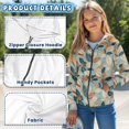thumbnail image 7 of POLERO Oversized Hoodies for Girls Leaves Print Fleece Zip Up Sweatshirts Kids Fashion Casual Outfits Fall Winter Clothes with Pocket 11-13 Years, 7 of 7