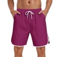 thumbnail image 3 of Hesxuno Men Basketball Sports Shorts Loose Fit Drawstring Athletic Shorts Elastic Waist Sweat Shorts 2026 Running Jogging Gym Shorts Purple L, 3 of 5