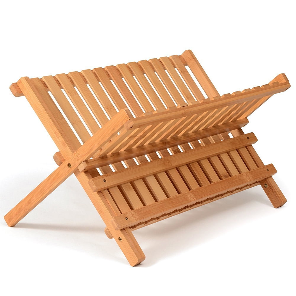 Private Jungle Collapsible Dish Drying Rack - Bamboo 2-Tier Dish Drainer Kitchen Plate Rack for Kitchen Countertop - Saving Storage for Space Private Jungle Collapsible Dish Drying Rack - Bamboo 2-Tier Dish Drainer Kitchen Plate Rack for Kitchen Countertop - Saving Storage for Space