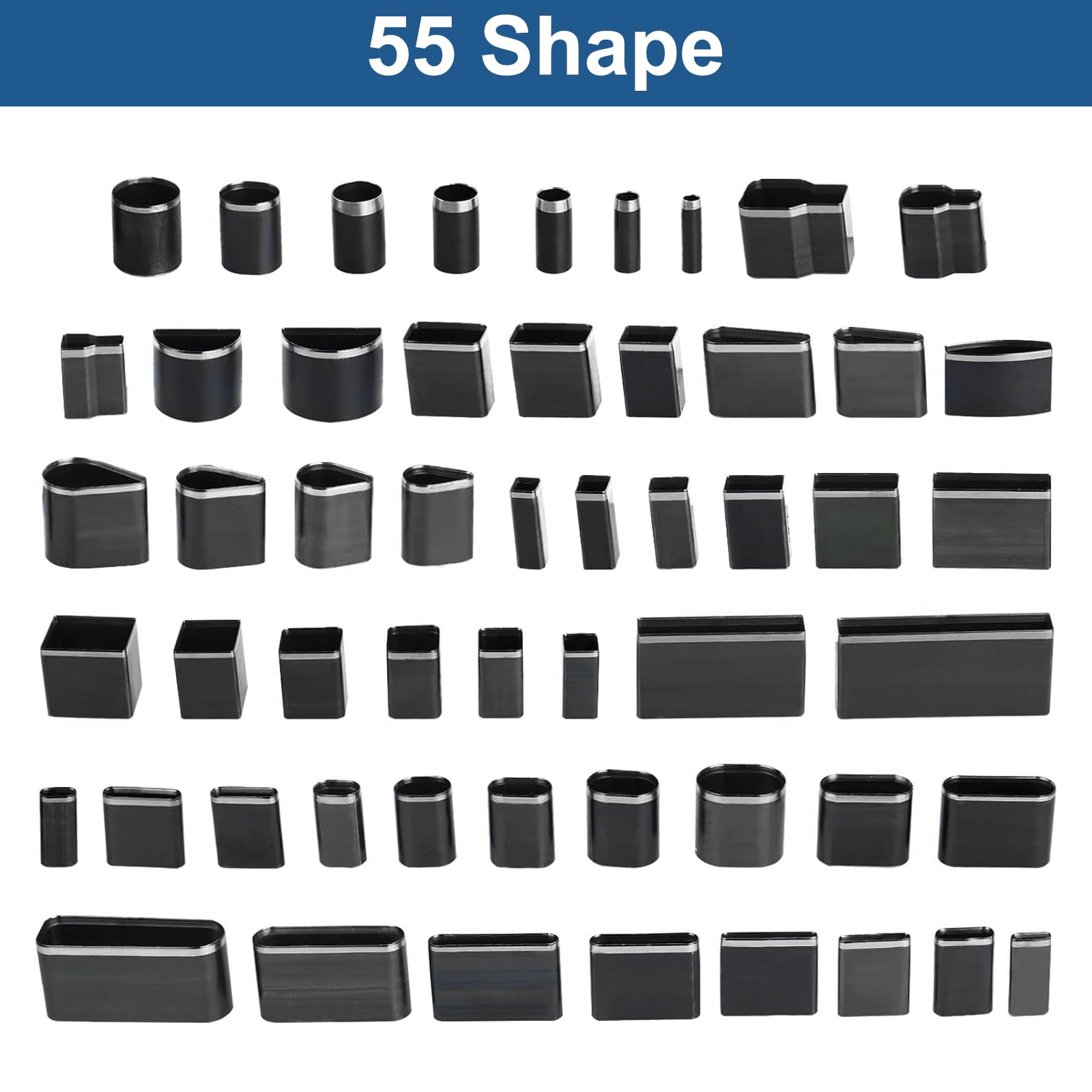 55pcs Leather Hole Punch Tool High Speed Steel Hollow Punch Cutter Tool Multiple Shapes with Storage Case Leather Cutting Dies Kit for Handmade DIY Leather Crafts