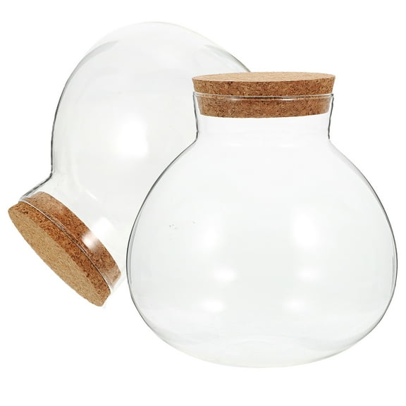 NUOLUX Terrarium Glass Bottle Transparent 2Pack 5.1x5.1x5.1in