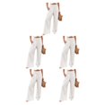 thumbnail image 1 of Pantalones de verano para mujer Sonducket Suelto Casual Pierna ancha cintura alta Blanco XL, 1 of 6