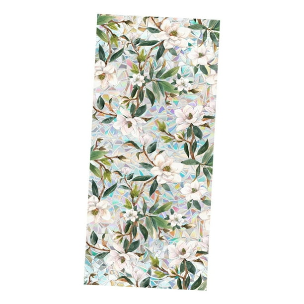 estático para ventana con forma de flor, para vidrio de habitación, película de privacidad para año Nuevo, dormitorio, inauguración Flores blancas
