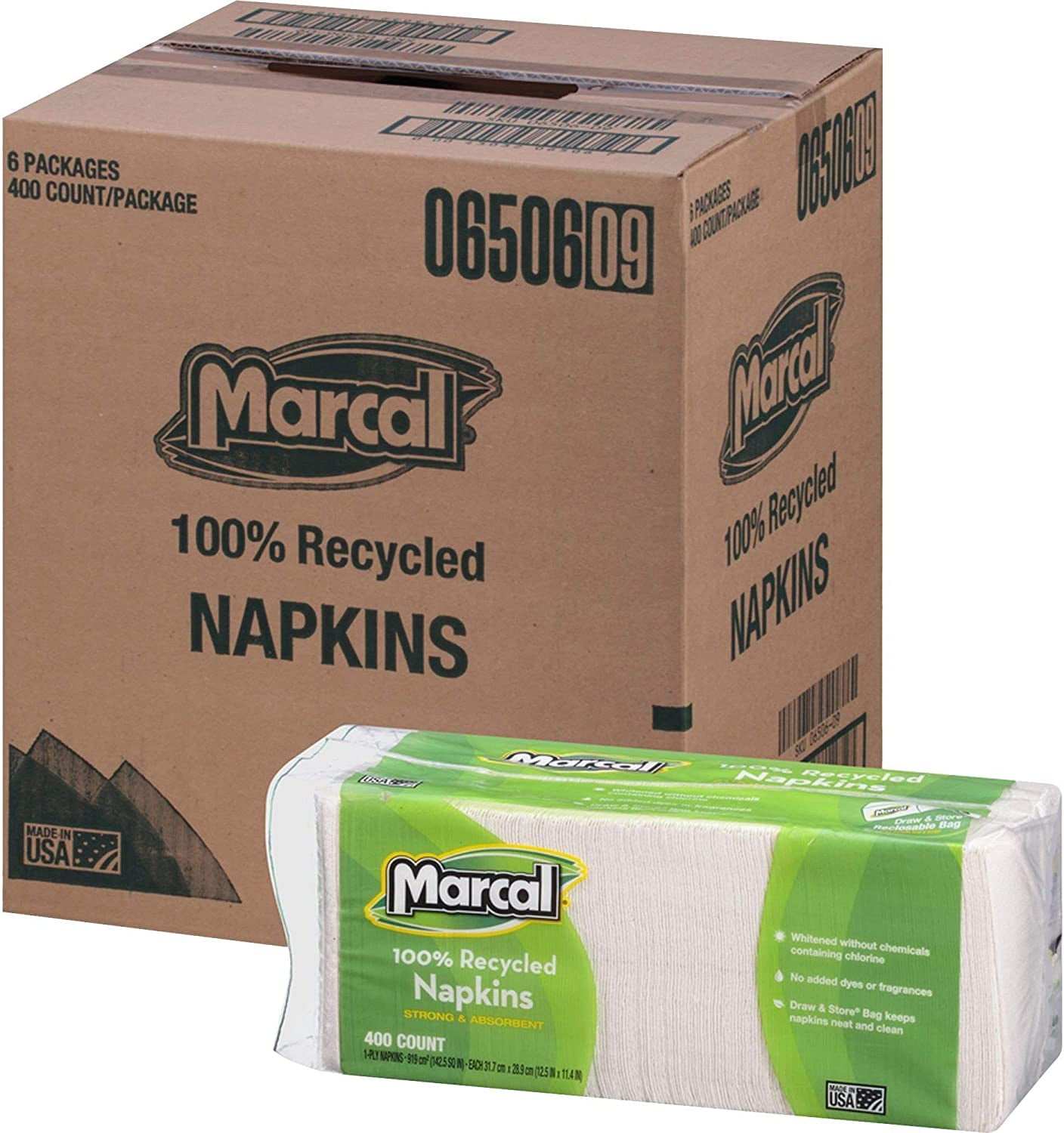 6506ct Luncheon Napkin Single Ply 12 1 2 Inch X11 1 4 Inch 2400 Ct White Sold As 2400 Carton By Marcal Walmart Com Walmart Com