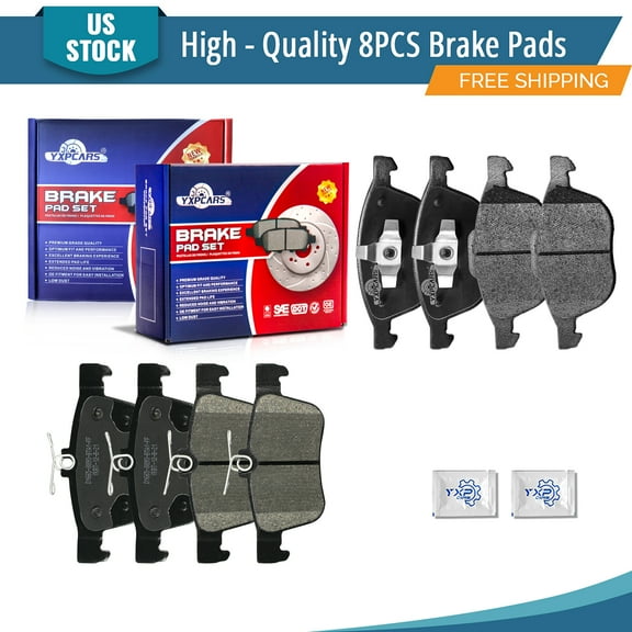 YXPCARS 8PCS Front & Rear Ceramic Brake Pads(D1044 BD1665) for Ford Escape 2017-2019