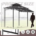 thumbnail image 4 of Magic Union 8'X8' Grill Gazebo Canopy - Heavy Duty Steel Frame, Double Tiered Grill Canopy for Outdoor Grill W/Shelves, Ceiling Hooks and Ground Stakes, Patio Canopy Tent BBQ Gazebo for Backyard, 4 of 9