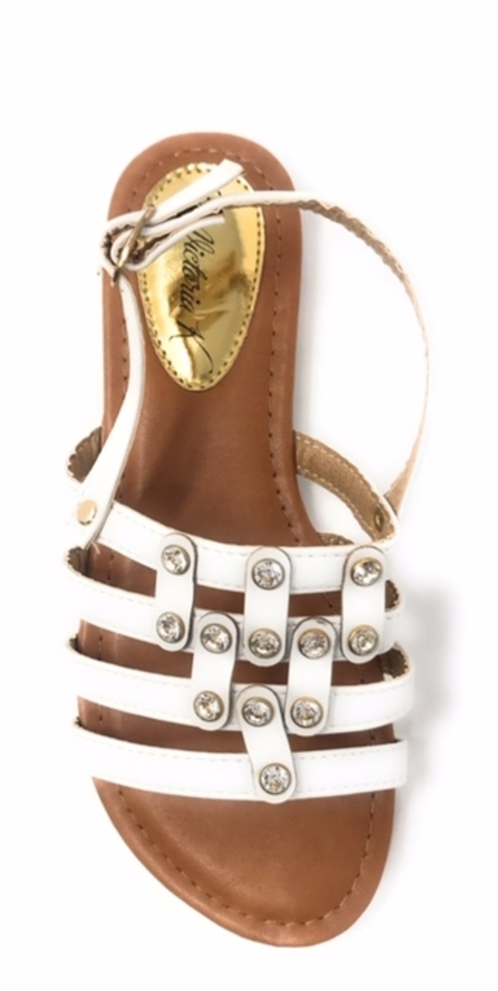 Victoria K Women's Front Strapped With Rhinestone Sandals