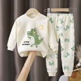 thumbnail image 2 of masbird Little Boys Girls Pajamas for Toddler Clothes Set Train Long Sleeve Cotton 2 Piece Kids Pjs Fall Winter Sleepwear for 6-24 Months 2 3 4 5 6 7 8 9 T Children(Green,4-5 Y), 2 of 5
