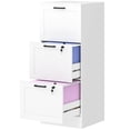 thumbnail image 1 of 3-Drawer White MDF Filing Cabinet with Lock, Compact Office Storage Cabinet with Adjustable Rails for A4/Letter Files, Versatile Printer Stand for Home Office or Study Room, 1 of 7