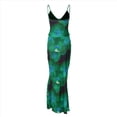 thumbnail image 4 of Conjunto de Falda Larga con Estampado Floral y Top Halter Trajes para Salir para Mujer Verde M, 4 of 9