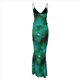 thumbnail image 4 of Conjunto de Falda Larga con Estampado Floral y Top Halter Trajes para Salir para Mujer Verde S, 4 of 9