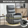 thumbnail image 4 of Manual Recliner for Living Room, Holaki Faux Leather Rocker Recliner with Massage and Heat, Adjustable 360° Swivel Rocker Recliner Chair for Adults, Single Recliner Chair for Bedroom Nursery, Gray, 4 of 7