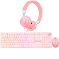 thumbnail image 1 of Kit Teclado Gamer Rosa RGB Mouse Audifonos YAGUARET Hidra Eagle Warrior, 1 of 4
